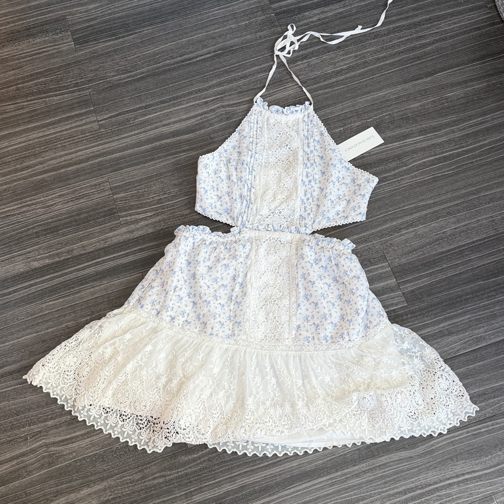 LoveShackFancy Kesia Lace Cutout Mini Dress - Picture 5 of 14